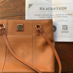 Dooney & Bourke Small Lexington Shopper Carmel Pebbled Leather